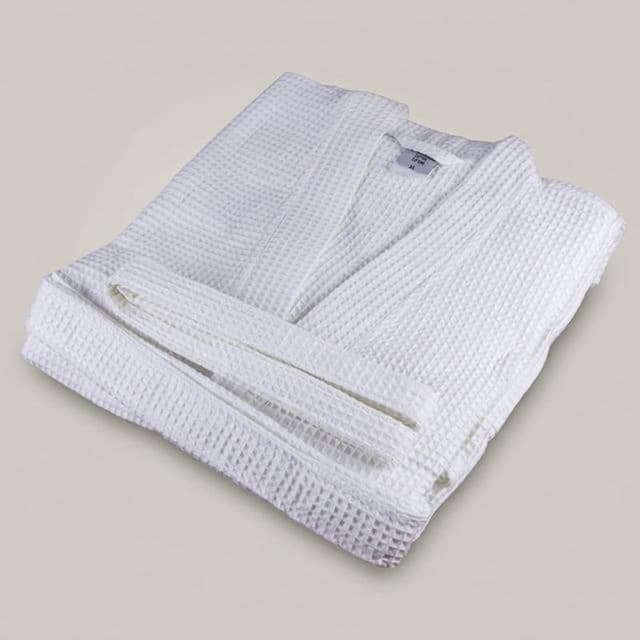 Халат вафельный "кимоно" 210 г/м2 белый для отелей Турция, размер: L-XXL