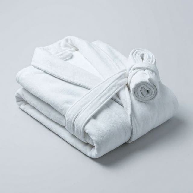 Халат велюровый "шалька", для гостиниц, 400 г/м2 белый, Турция