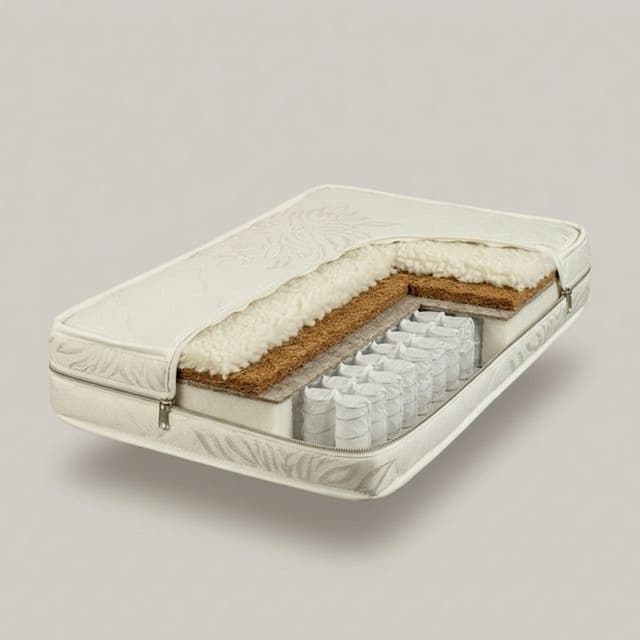 Матрас на пружинном блоке Боннель "Уют Био Кокос" чехол из жаккарда