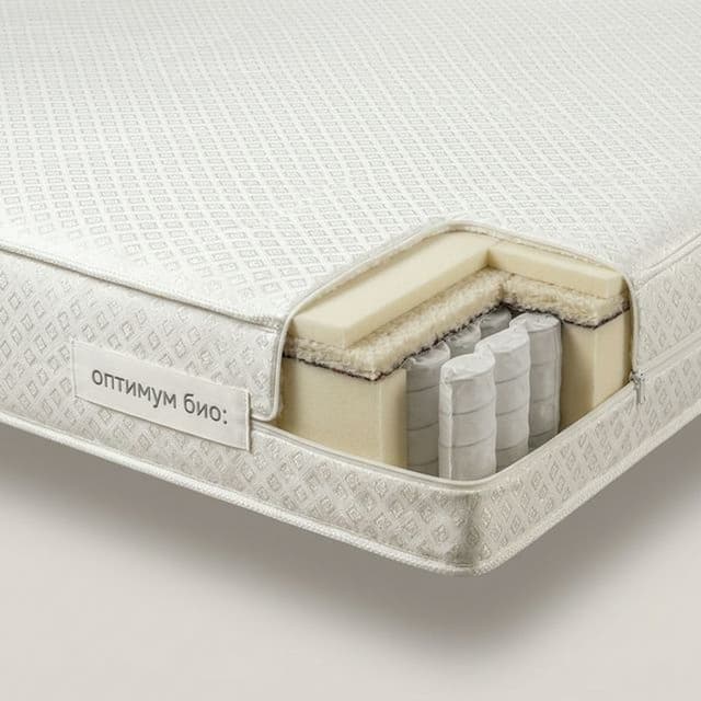Матрас на блоке независимых пружин "Оптимум Био" чехол из бязи