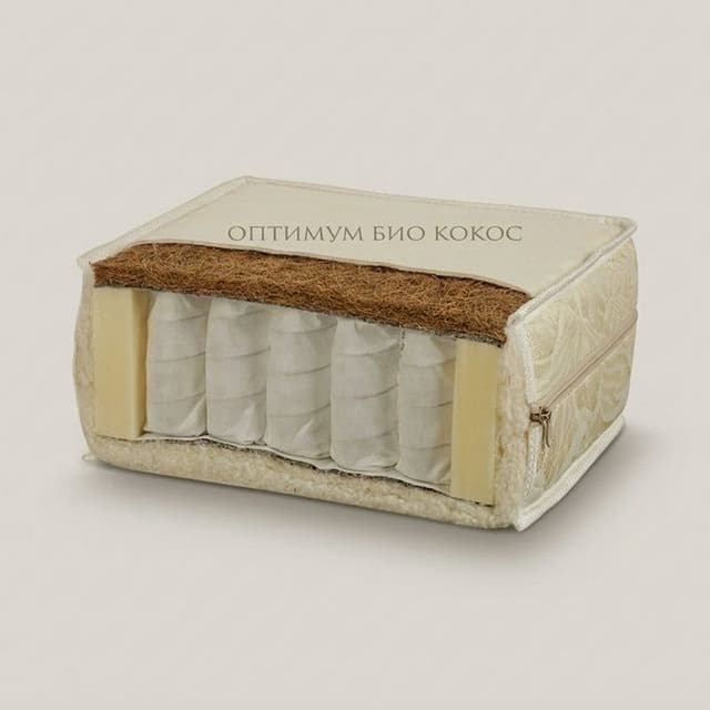 Матрас на блоке независимых пружин "Оптимум Био Кокос" чехол из бязи