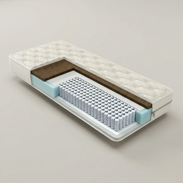 Матрас на блоке независимых пружин "Оптимум Био Кокос" чехол из жаккарда