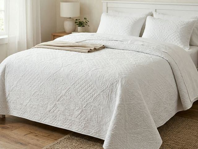 Покрывало стёганое белое 220×240 см