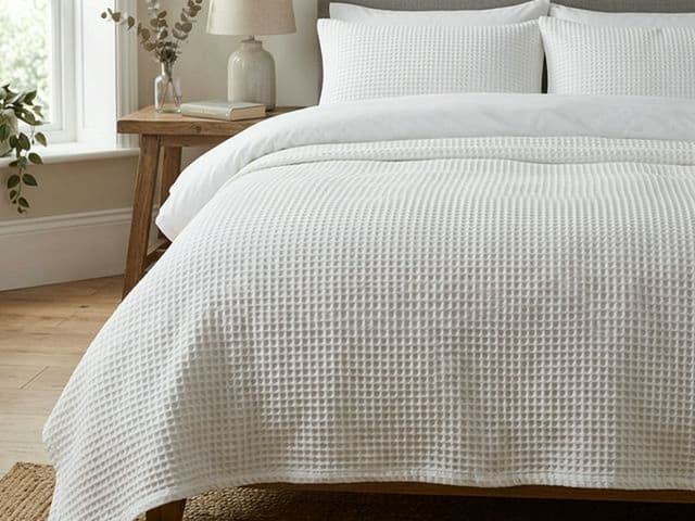 Покрывало вафельное белое 200×220 см
