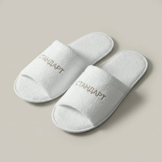 Одноразовые махровые тапочки, синтетические, мыс открытый