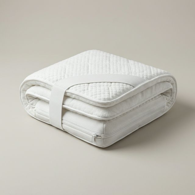 Топпер “Уют Кокос” (кокос 3 см, шерстикрон, спанбонд) чехол съемный на молнии синтепон/жаккард