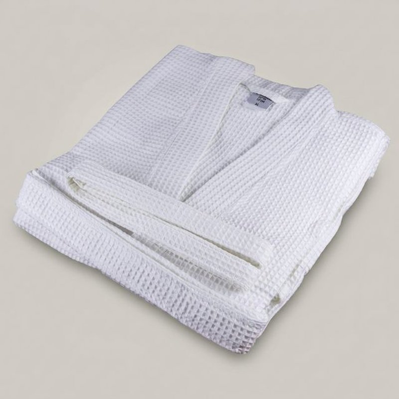 Халат вафельный "кимоно" 210 г/м2 белый для отелей Турция, размер: L-XXL