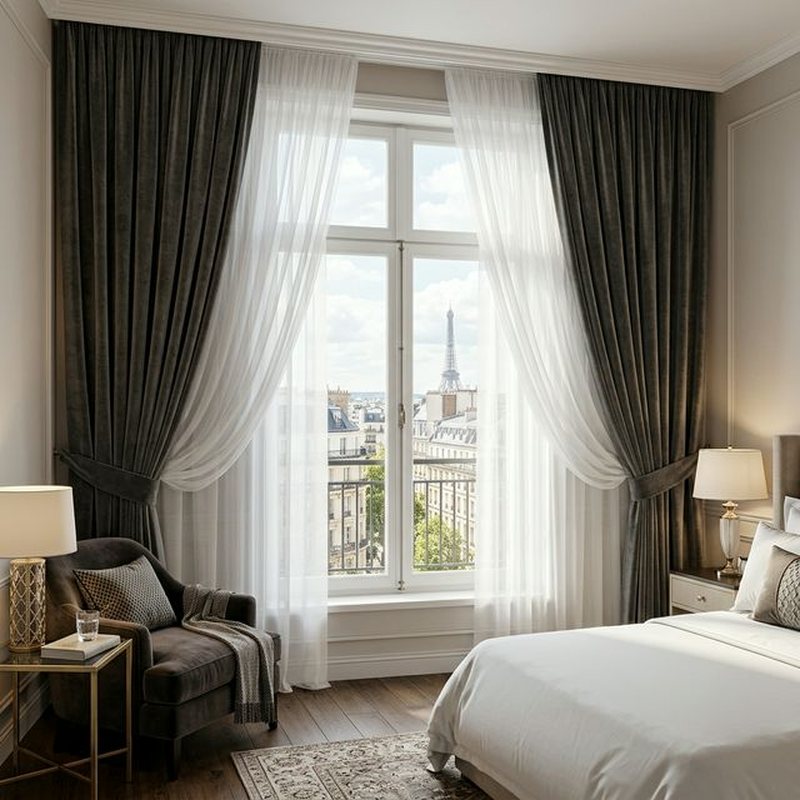 Комплект штор Blackout + тюль белый для номера