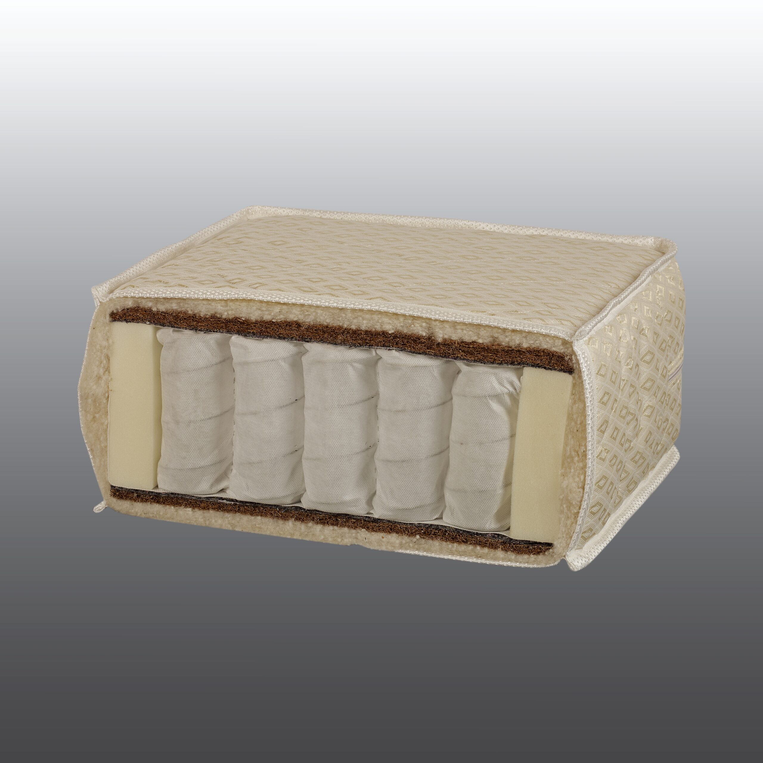 Матрас на блоке независимых пружин "Оптимум Кокос" чехол из бязи