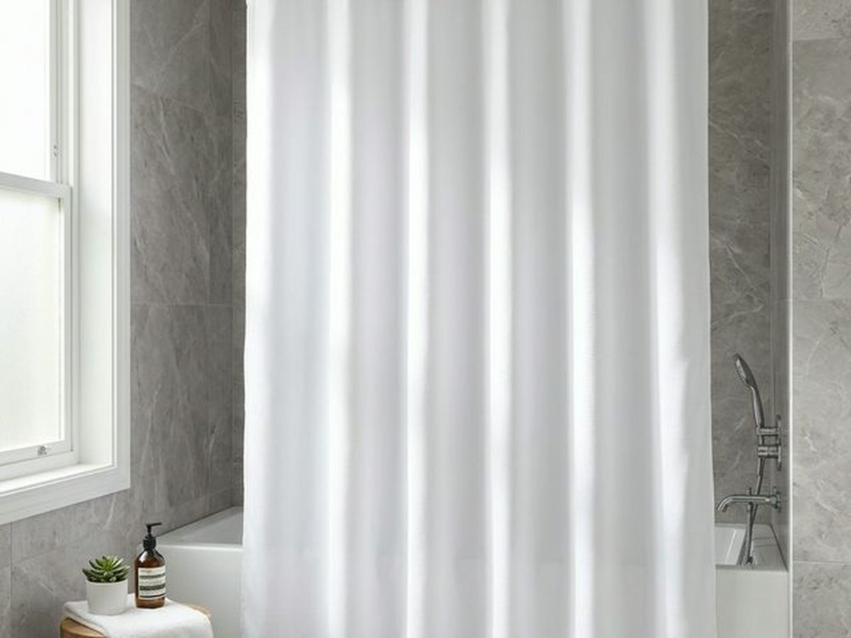 Шторка для ванной тканевая белая 180×200 см