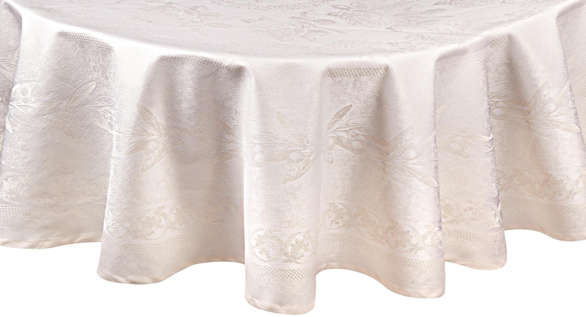 Скатерть круглая из ткани "Мирелла" (53% п/э, 47% х/б)