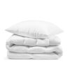 Stack of beddings on the white background
